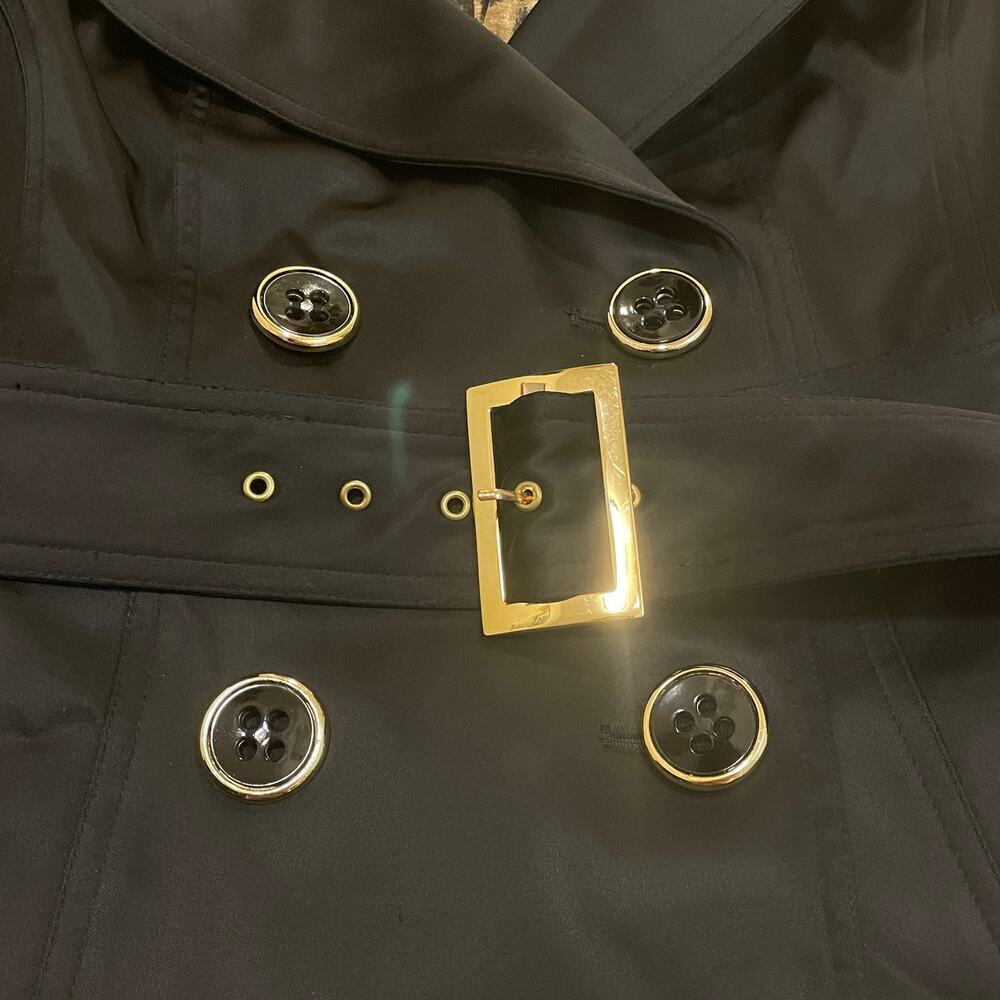 Cache XS Satin Blazer | Leopard Lining, Belted, Gold Buttons, Y2K Glam NWOT - Picture 6 of 9
